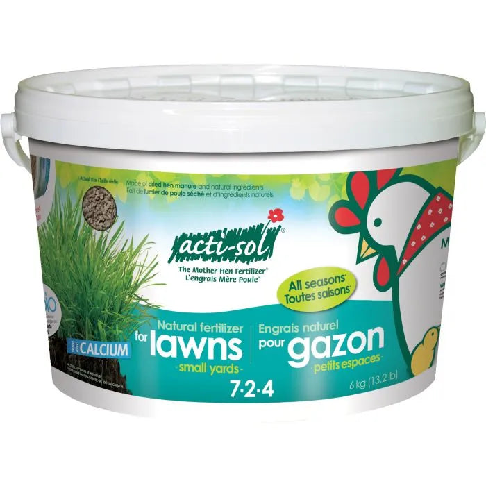 ACTI-SOL Lawn fertilizer for small yards 7-2-4 6 kg