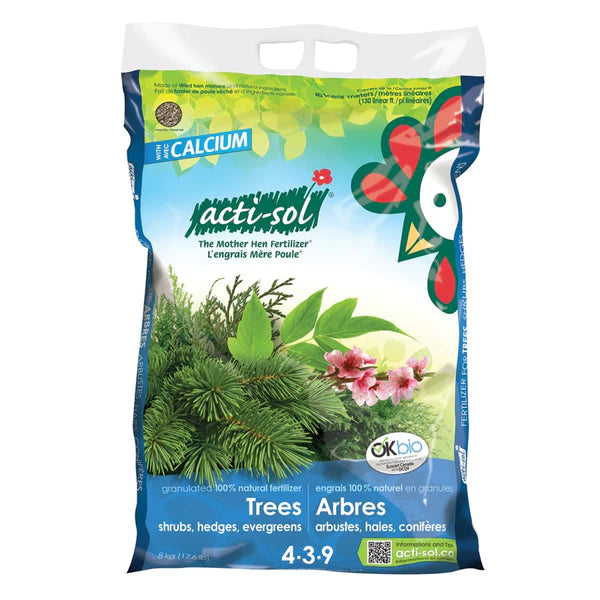 ACTI-SOL Trees shrubs hedges & evergreen fertilizer 4-3-9 8 kg