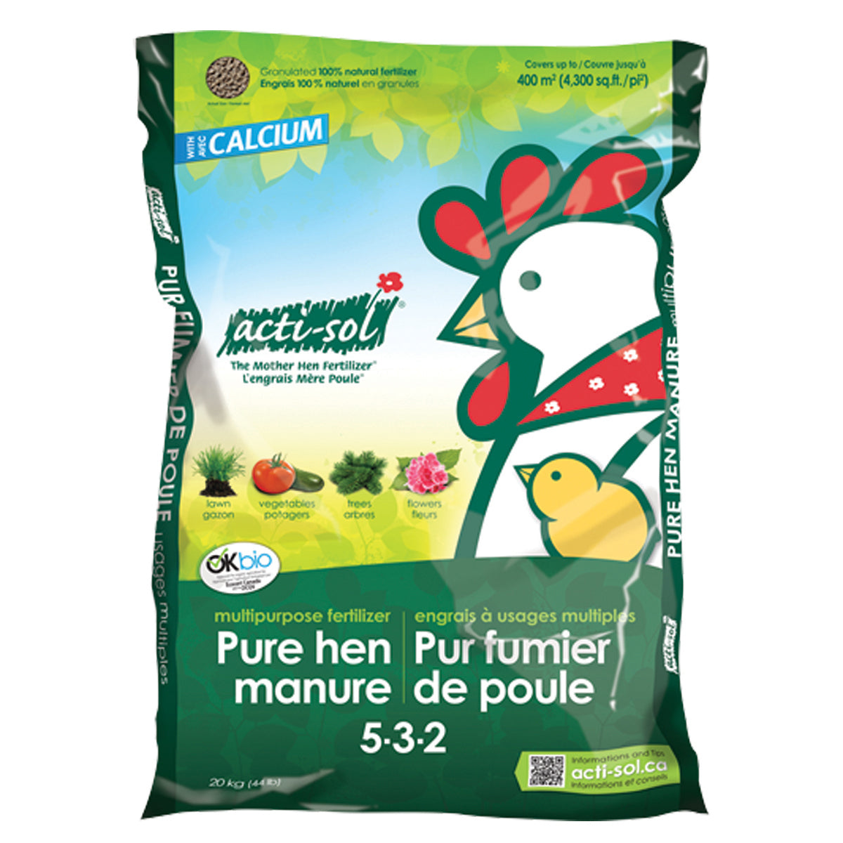 Acti-Sol Pure hen manure fertilizer 5-3-2 20 kg