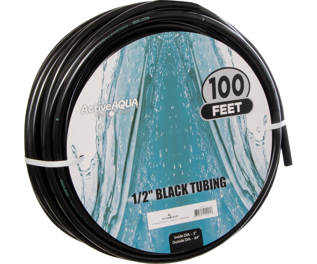 Active Aqua 1/2inch ID Black Tubing 100ft