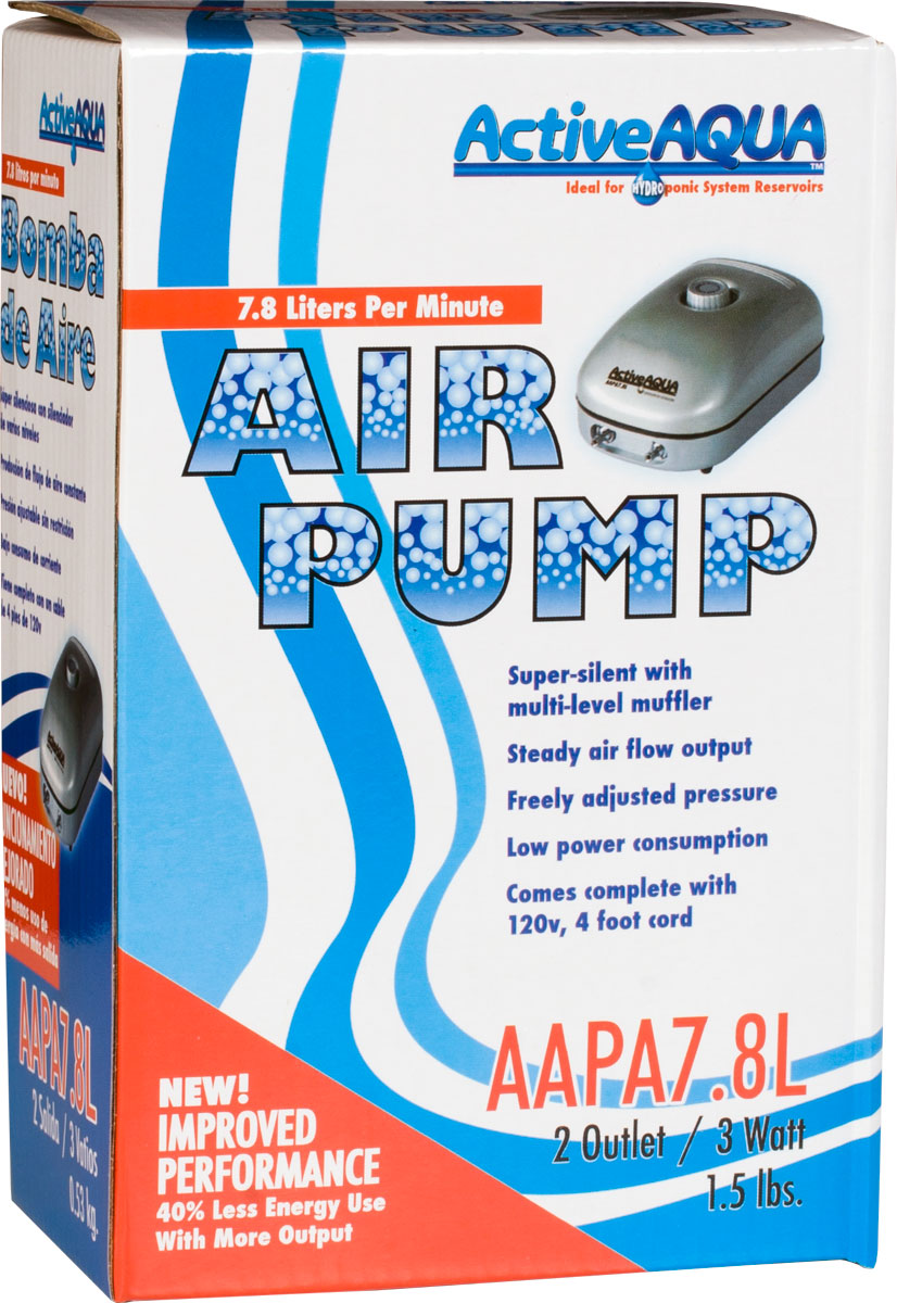 Active Aqua Air Pump 2 Outlet 3W 7.8L per Min