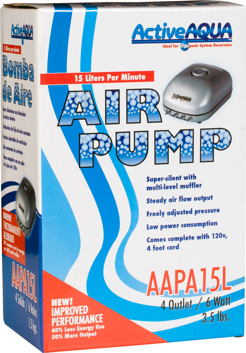 Active Aqua Air Pump 4 Outlet 10W 15L per Min