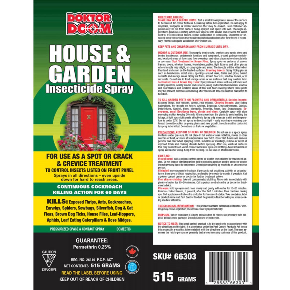 Doktor Doom House and Garden Insecticide Spray 515g