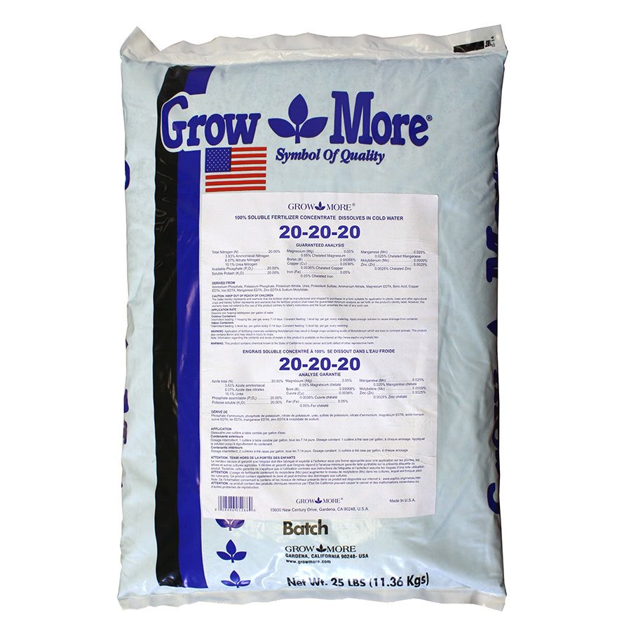 Product Image:GrowMore Soluble Fertlizer (20-20-20) 11.36kg