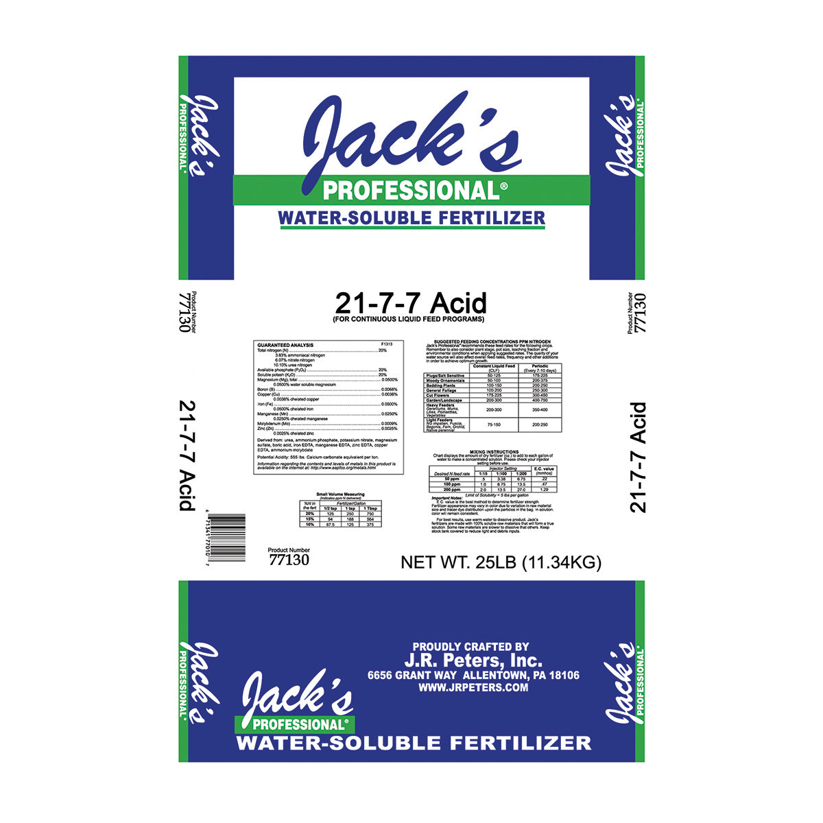 Product Image:Jack's Pro engrais Acide spécial 21-7-7 25lb