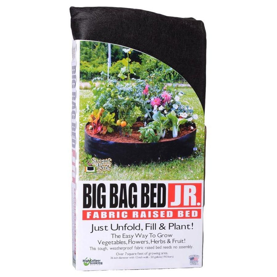 SmartPot BIG BAG BED JUNIOR 36'' X 12'' Black Fabric Pot
