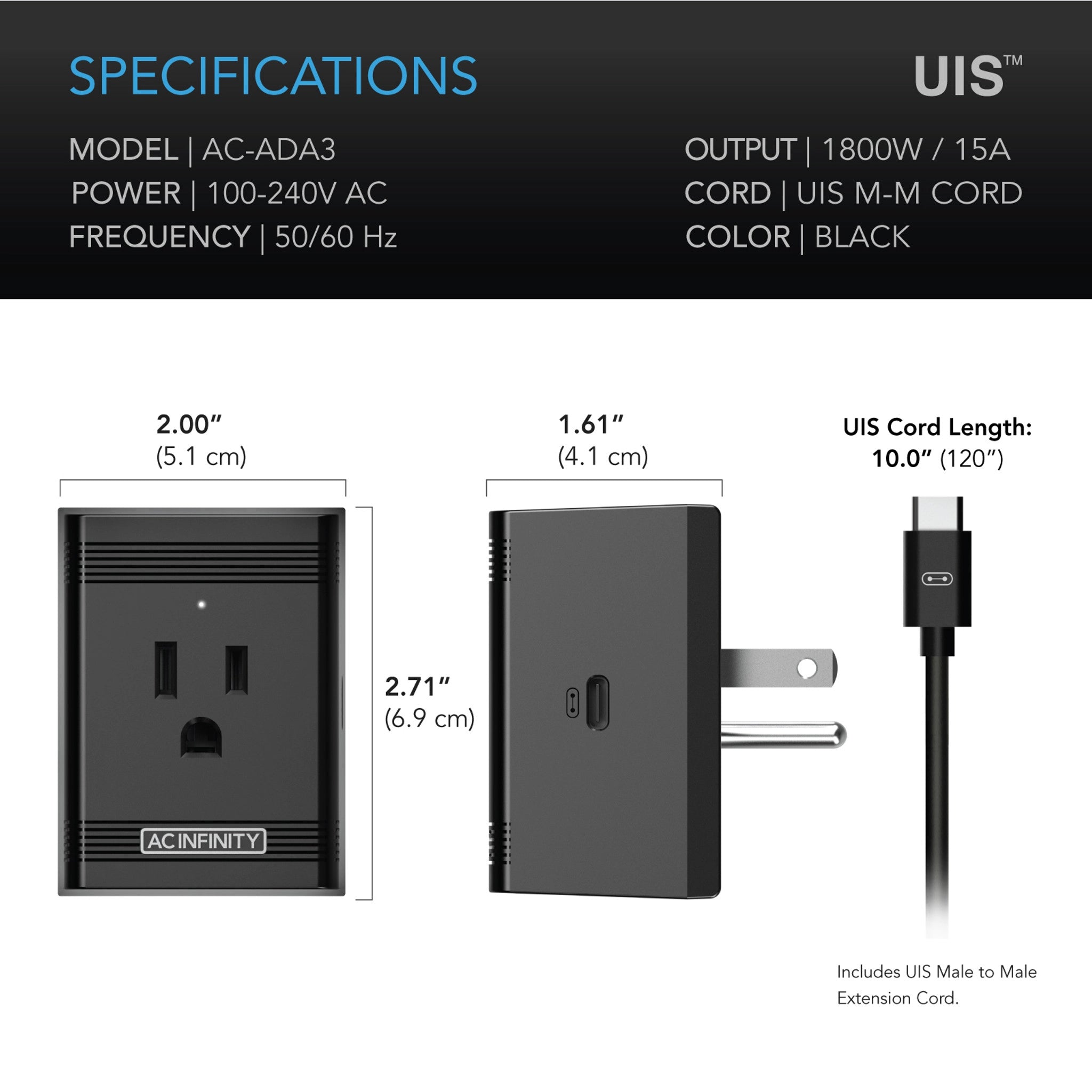 Product Secondary Image:UIS CONTROL PLUG, FOR OUTLET-POWERED EQUIPMENT