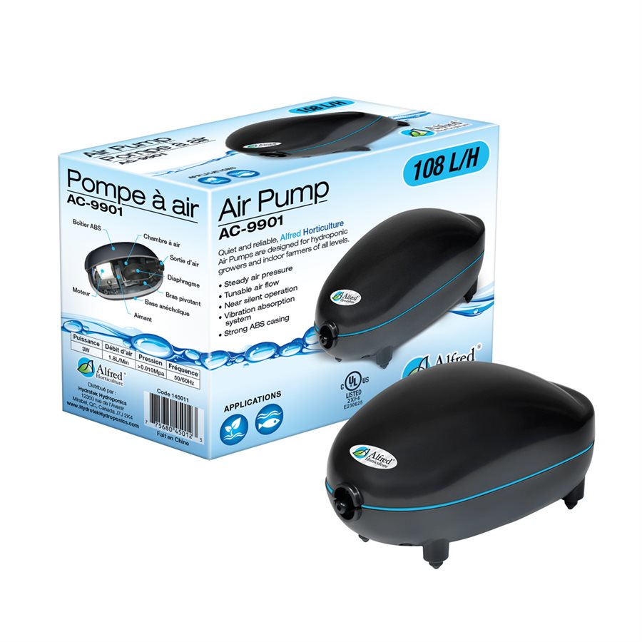 Product Image:Alfred Hydroponic Air Pump 1 Outlet 108L / H 3W