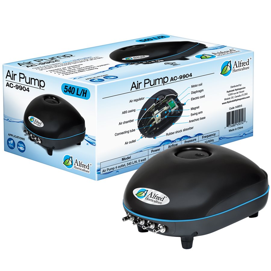 Product Image:Alfred Hydroponic Air Pump 4 Outlets 540L / H 5W