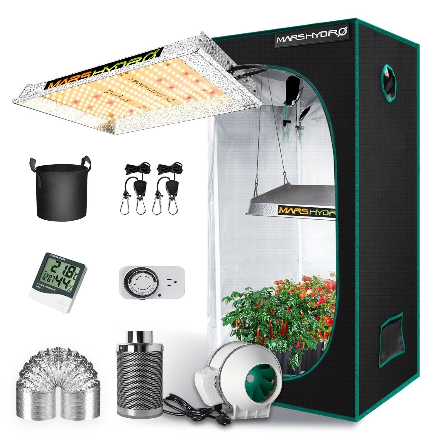 Product Image:Mars Hydro TS 600 LED Grow Light + 2'x2' Indoor Tent Kits Combo Carbon Filter